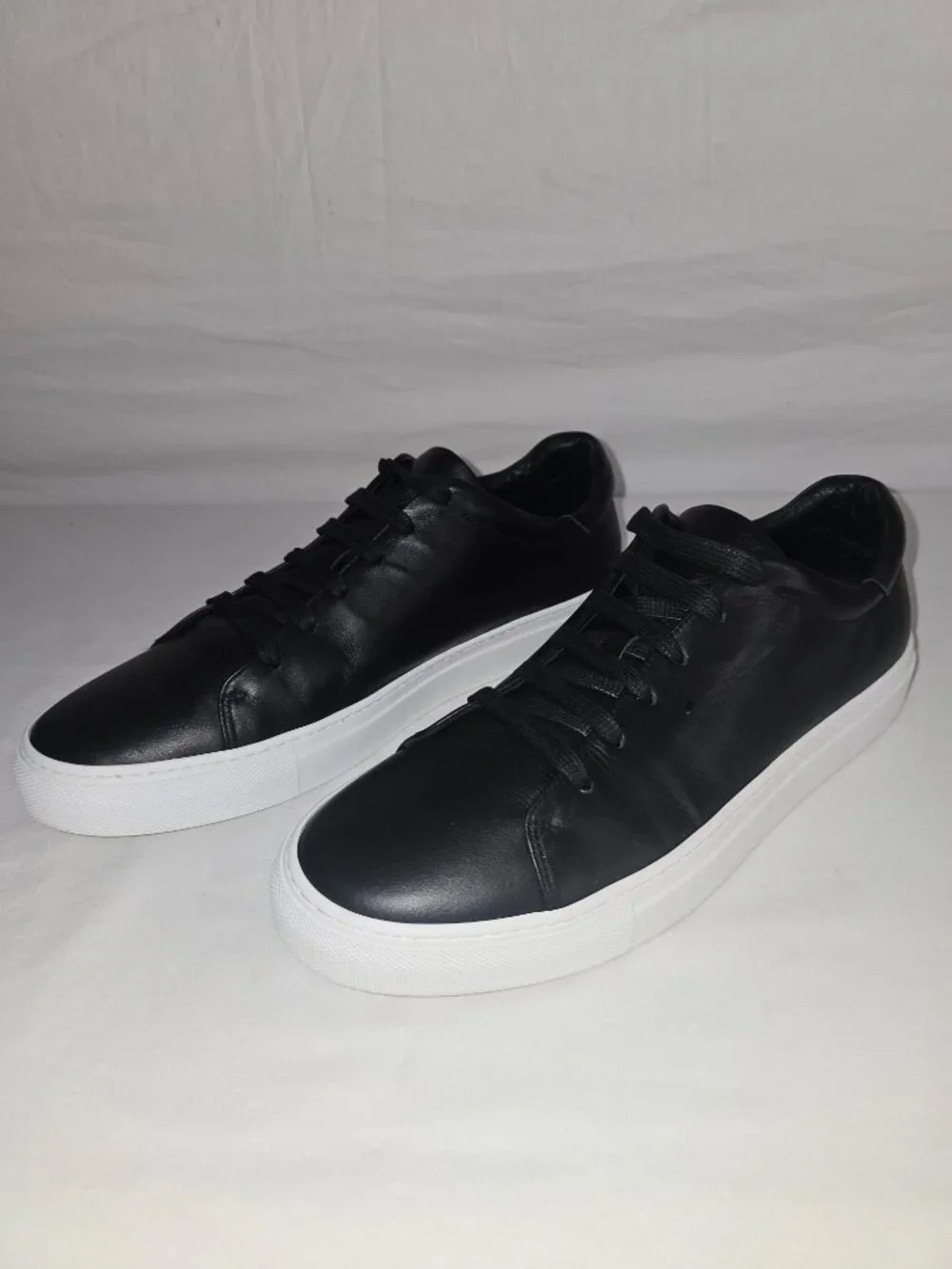 M. GEMI Black Low Top Italian Leather Sneaker Shoes Men's Size EU 45 / US 12